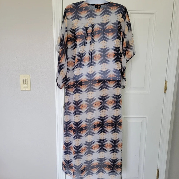 Roffe Accessories Lightweight Kimono Robe Swim Cover Up Multicolor Print 1 Size - Picture 5 of 9